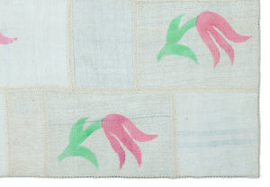 Mixed Over Dyed Kilim Patchwork Unique Rug 5'1'' x 7'6'' ft 155 x 228 cm