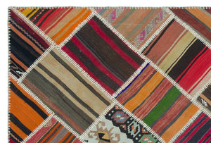 Naturel Over Dyed Kilim Patchwork Unique Rug 5'3'' x 7'9'' ft 160 x 236 cm