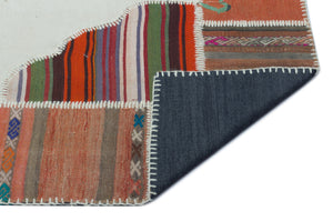 Naturel Over Dyed Kilim Patchwork Unique Rug 5'4'' x 7'7'' ft 162 x 232 cm