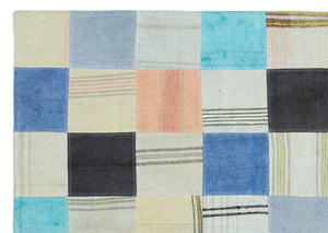 Mixed Over Dyed Kilim Patchwork Unique Rug 5'5'' x 7'9'' ft 165 x 235 cm