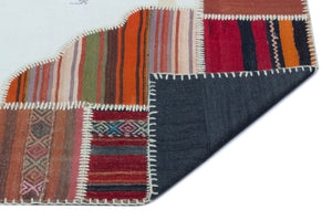 Naturel Over Dyed Kilim Patchwork Unique Rug 5'4'' x 7'5'' ft 162 x 227 cm