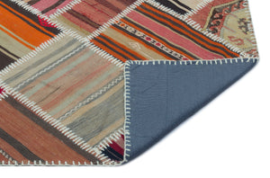 Naturel Over Dyed Kilim Patchwork Unique Rug 5'2'' x 7'10'' ft 157 x 240 cm