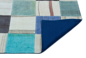 Mixed Over Dyed Kilim Patchwork Unique Rug 5'5'' x 7'8'' ft 165 x 234 cm