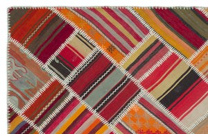 Naturel Over Dyed Kilim Patchwork Unique Rug 5'1'' x 7'10'' ft 155 x 240 cm