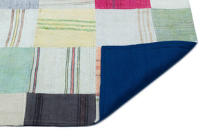 Mixed Over Dyed Kilim Patchwork Unique Rug 5'2'' x 7'6'' ft 157 x 228 cm