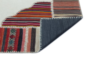 Naturel Over Dyed Kilim Patchwork Unique Rug 5'3'' x 7'6'' ft 159 x 228 cm