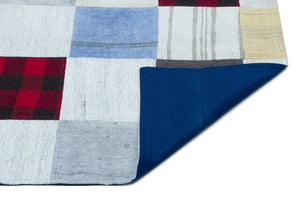 Mixed Over Dyed Kilim Patchwork Unique Rug 5'3'' x 7'7'' ft 159 x 230 cm