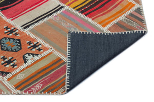 Naturel Over Dyed Kilim Patchwork Unique Rug 5'2'' x 7'9'' ft 157 x 237 cm