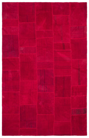 Mixed Over Dyed Kilim Patchwork Unique Rug 6'4'' x 9'9'' ft 192 x 297 cm