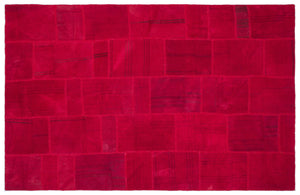 Mixed Over Dyed Kilim Patchwork Unique Rug 6'4'' x 9'9'' ft 192 x 297 cm