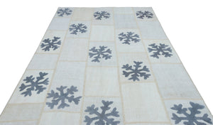 Mixed Over Dyed Kilim Patchwork Unique Rug 6'6'' x 9'9'' ft 198 x 298 cm