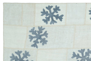 Mixed Over Dyed Kilim Patchwork Unique Rug 6'6'' x 9'9'' ft 198 x 298 cm