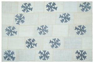 Mixed Over Dyed Kilim Patchwork Unique Rug 6'6'' x 9'9'' ft 198 x 298 cm