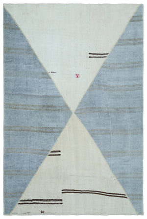 Mixed Over Dyed Kilim Patchwork Unique Rug 6'7'' x 9'11'' ft 200 x 303 cm