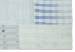 Striped Over Dyed Kilim Patchwork Unique Rug 5'1'' x 7'5'' ft 155 x 225 cm