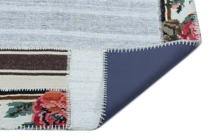 Karabakh Over Dyed Kilim Patchwork Unique Rug 4'12'' x 7'1'' ft 152 x 217 cm