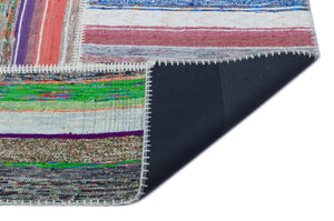 Striped Over Dyed Kilim Patchwork Unique Rug 5'1'' x 7'6'' ft 154 x 228 cm