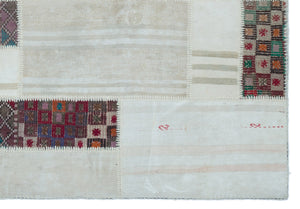 Mixed Over Dyed Kilim Patchwork Unique Rug 5'3'' x 7'8'' ft 160 x 233 cm