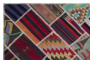 Naturel Over Dyed Kilim Patchwork Unique Rug 5'1'' x 7'9'' ft 155 x 237 cm