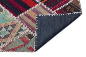 Naturel Over Dyed Kilim Patchwork Unique Rug 5'3'' x 7'9'' ft 160 x 236 cm