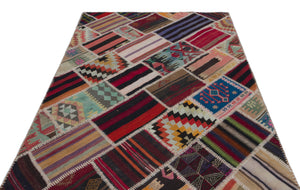 Naturel Over Dyed Kilim Patchwork Unique Rug 5'3'' x 7'9'' ft 160 x 236 cm