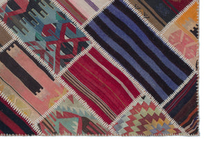 Naturel Over Dyed Kilim Patchwork Unique Rug 5'3'' x 7'9'' ft 160 x 236 cm