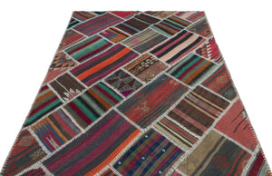 Naturel Over Dyed Kilim Patchwork Unique Rug 5'1'' x 7'11'' ft 156 x 242 cm