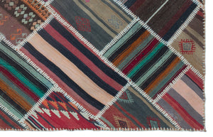 Naturel Over Dyed Kilim Patchwork Unique Rug 5'1'' x 7'11'' ft 156 x 242 cm