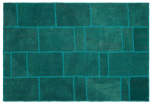 Mixed Over Dyed Kilim Patchwork Unique Rug 5'3'' x 7'8'' ft 159 x 233 cm