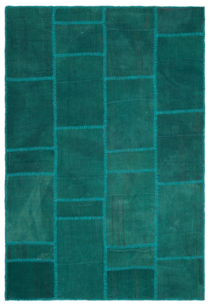 Mixed Over Dyed Kilim Patchwork Unique Rug 5'3'' x 7'8'' ft 159 x 233 cm