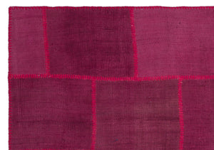 Mixed Over Dyed Kilim Patchwork Unique Rug 5'4'' x 7'7'' ft 162 x 231 cm