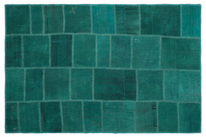 Mixed Over Dyed Kilim Patchwork Unique Rug 4'12'' x 7'7'' ft 152 x 231 cm