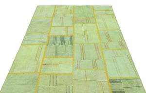 Mixed Over Dyed Kilim Patchwork Unique Rug 5'1'' x 7'7'' ft 156 x 232 cm