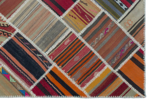 Naturel Over Dyed Kilim Patchwork Unique Rug 5'3'' x 7'10'' ft 160 x 238 cm