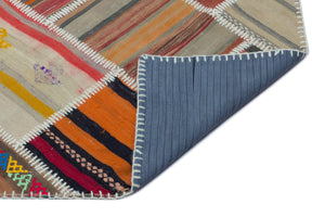 Naturel Over Dyed Kilim Patchwork Unique Rug 5'3'' x 7'9'' ft 160 x 235 cm