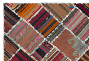 Naturel Over Dyed Kilim Patchwork Unique Rug 5'3'' x 7'9'' ft 160 x 235 cm