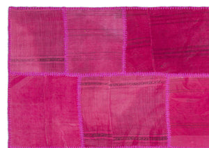 Mixed Over Dyed Kilim Patchwork Unique Rug 5'4'' x 7'7'' ft 163 x 231 cm