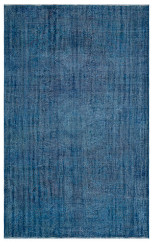 Blue Over Dyed Vintage Rug 6'0'' x 9'7'' ft 183 x 292 cm
