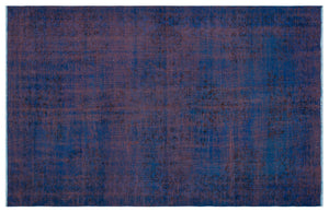 Blue Over Dyed Vintage Rug 5'11'' x 9'5'' ft 181 x 286 cm