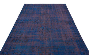 Blue Over Dyed Vintage Rug 5'11'' x 9'5'' ft 181 x 286 cm