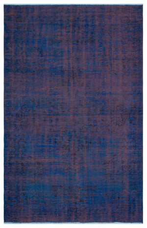 Blue Over Dyed Vintage Rug 5'11'' x 9'5'' ft 181 x 286 cm