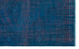 Blue Over Dyed Vintage Rug 5'5'' x 8'10'' ft 166 x 270 cm