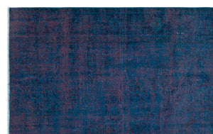 Blue Over Dyed Vintage Rug 5'5'' x 8'10'' ft 166 x 270 cm