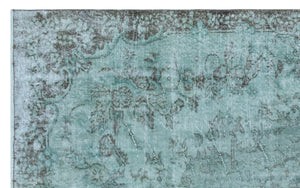Turquoise Over Dyed Vintage Rug 5'3'' x 8'6'' ft 161 x 260 cm