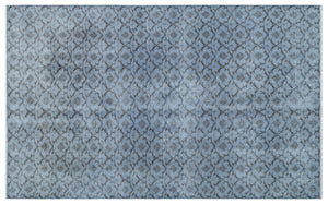 Blue Over Dyed Vintage Rug 6'1'' x 9'7'' ft 186 x 292 cm