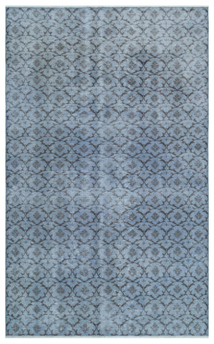 Blue Over Dyed Vintage Rug 6'1'' x 9'7'' ft 186 x 292 cm
