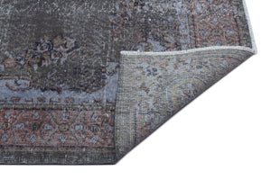 Gray Over Dyed Vintage Rug 5'7'' x 8'10'' ft 170 x 270 cm