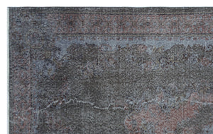 Gray Over Dyed Vintage Rug 5'7'' x 8'10'' ft 170 x 270 cm