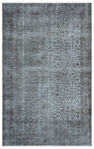 Gray Over Dyed Vintage Rug 5'11'' x 9'5'' ft 180 x 287 cm