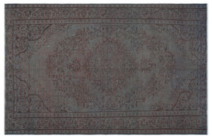Gray Over Dyed Vintage Rug 5'7'' x 8'8'' ft 170 x 264 cm
